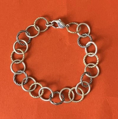 Браслет с брелоками из золота и серебра 14 карат James Avery 7,5 дюйма - Изображение 1 из 4