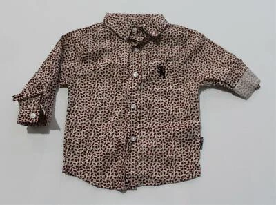 Camisa inglesa de lavandería para niños pequeños manga larga con botones hoja JB1 roja talla 24M Foto 1 de 3