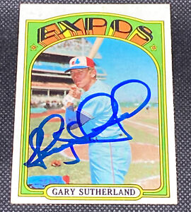 Gary Sutherland Expos Signed Auto Autographed 1972 Topps Card #211 ~ COA