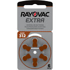 Rayovac Extra Advanced Auditifs Type 312 Appareils Auditifs Batterie 6er Blister