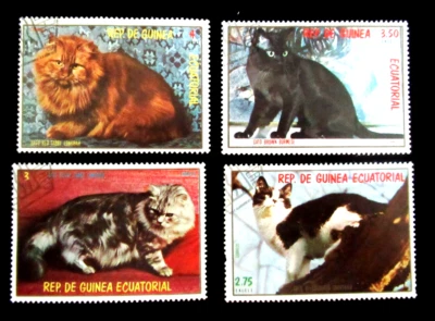 Cats Stamp Republic De Guinea Equatorial Lot of 4 - Image 1 of 2