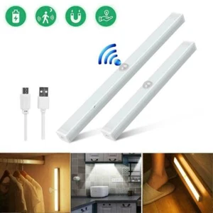 Lámpara LED Gabinete Inalámbrico Armario Luz PIR Movimiento Recargable Tira Sensor USB - Imagen 1 de 20