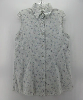 VINTAGE Laura Ashley Dress Women 10 White Shirt Linen Blend Mini Cottage Core - Image 1 of 4