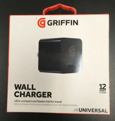 Griffin USB Universal Compact Folding Blade Wall Charger 12 watt for Travel - Image 1 of 2