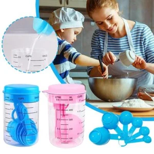 7pcs Kitchen Measuring Tools Plastic Measuring Cup with Measuring Spoon D9Z0 - Picture 1 of 16