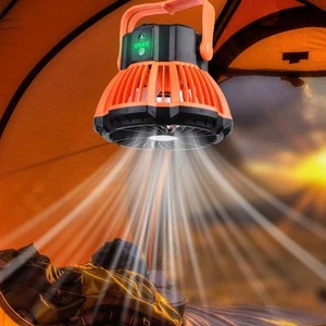 RV remote control fan LED light can hang USB charging light portable fan - Picture 1 of 10