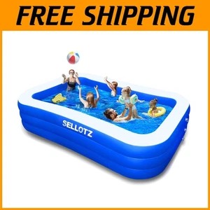 Safe & Quick-Inflatable Family Pool, 120" x 72" for 7 Person Water Parties - Picture 1 of 8