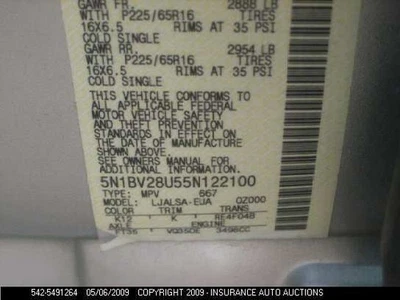 04 05 06 07 08 09 QUEST REAR WIPER MOTOR 390411 - Image 1 of 4