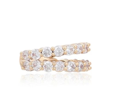 Brazalete de oreja enchapado en oro de 14k piedra circonita delicada joyería ajustable Foto 1 de 4