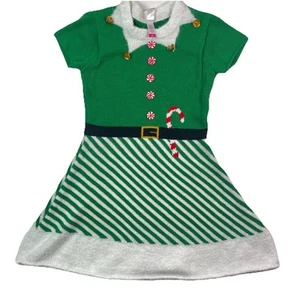 No Boundaries Girls Elf Knit Sweater Dress Candy Cane Costume M (7-9) - Picture 1 of 9