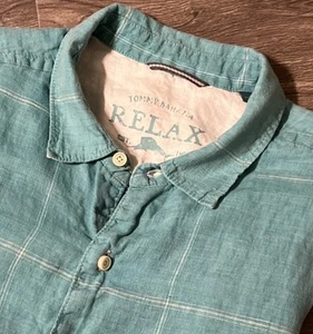 Tommy Bahama Men’s Relax 100% Linen L/S Button Down Sea Glass Striped XL Shirt - Picture 1 of 13