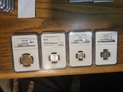 FOUR PHILIPPINE SLABBED COINS NGC. - Image 1 of 4