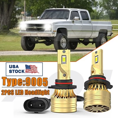 Fit Chevrolet R3500 1990-1991 2x LED Headlight High Low Beam Bulbs 9005 White Foto 1 de 4