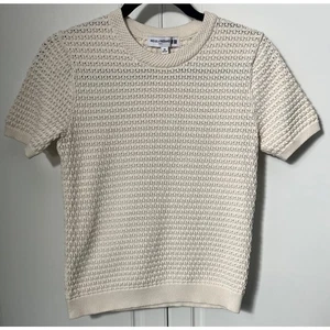 Suéter Tejido Manga Corta Uniqlo De La Fressange Crema Talla XS - Imagen 1 de 8