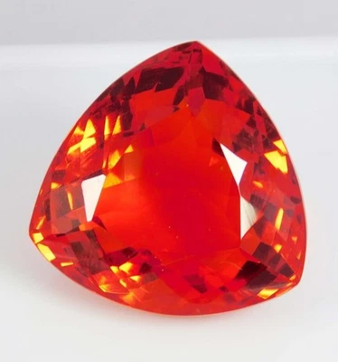 Piedra preciosa suelta grande 77 quilates ópalo de fuego mexicano rojo naranja corte trillón @mejor oferta Foto 1 de 4