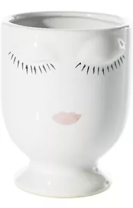 Face Planters Pots, Ceramic, Brown Or White 4"D x 5"W x 4"H - Picture 1 of 5