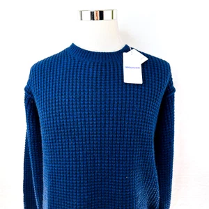 Suéter Zadig & Voltaire Lana Alpaca Grueso Tejido Waffle Azul Marino Para Hombres Grande Nuevo con Etiquetas - Imagen 1 de 3
