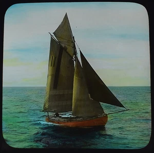 Foto UN BARCO PILOTO - CRUCERO NORUEGO NORUEGA C1920 ANTIGUO Magic Lantern Slide - Imagen 1 de 5