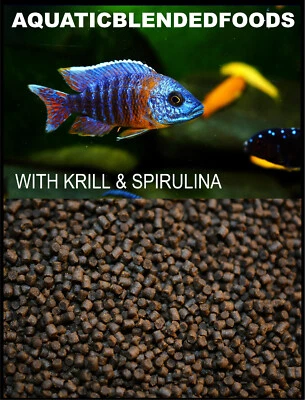 AQUATICBLENDEDFOODS ABF SINKING CICHLID PELLETS 1.5,KRILL & SPIRULINA,Oscar,"HEAT SEALED",ABF295