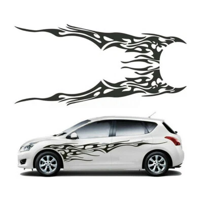 1 Set Sides Car Sticker Vinyl DIY Graphics Decal Decoration kit For Truck Black - Image 1 of 4