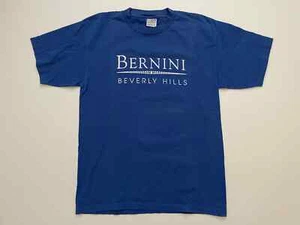 Vintage T Shirt 90er Gr. L blau Bernini Beverly Hills Logo Tee - Bild 1 von 9