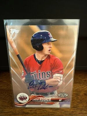2018 TOPPS PRO DEBUT ~ BRENT ROOKER ORANGE ~ AUTO ~ TWINS 07/25!! ~ RARE! - Image 1 of 2