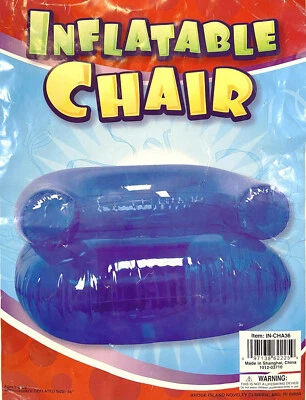 CHAIR: INFLATABLE Transparent Blue 28x30x24 High Density Plastic FREE SHIP NEW!! - Image 1 of 3