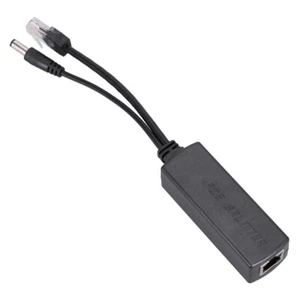 12 V POE Power Adapter Black Copper Durable POE Cable Adapter Remote Camera - Afbeelding 1 van 12