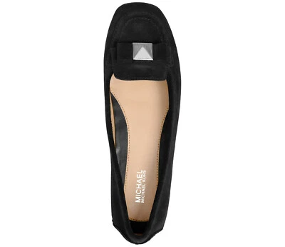 ¡NUEVO! MICHAEL KORS ~Talla 6~ Detalle de Lazo Caroline Gamuza Negro Mocasín Zapatos Planos Foto 1 de 3