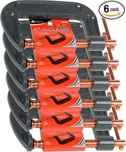 6pc 4" C-clamps Heavy Duty Steel - Picture 1 of 3