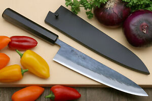 Yoshihiro Kurouchi Black-Forged Blue Steel #2 Stainless Clad Gyuto Chefs Knife