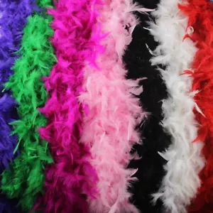 2M FEATHER BOA COSTUME ACCESSORY FANCY DRESS BURLESQUE Easter Sunday 15 GOLOUR - Picture 1 of 16