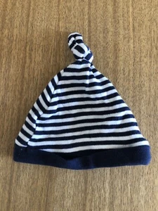 BABY-HAT-0 TO 3 MONTHS OLD-AMAZING CONDITION-BLUE-WHITE - Picture 1 of 3