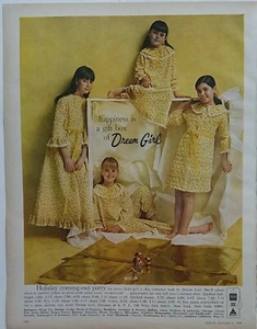 1968 girls yellow gown robe holiday coming out party vintage fashion ad - Picture 1 of 1
