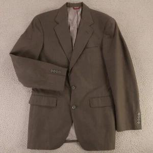 Giacca vintage Hopsack M marrone grigio gesso righe poliestere lana blazer marmorizzato 40R - Foto 1 di 15