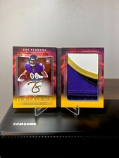 Zay Flowers 2023 Panini Origins Rookie Patch Auto Booklet /25 Gold Ink RPA RC