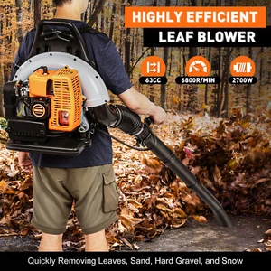 New 63CC 2-Stroke Backpack Gas Leaf Blower, 4.3HP, 850CFM Commercial Use US - Picture 1 of 19