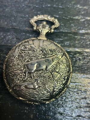 Карманные часы Remington Quartzarama золотистого цвета с лосем - Изображение 1 из 4