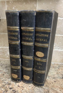 RARE ORIGINAL 1876 - 1877 APPLETONS JOURNALS VOLUME  1-3  FIRST EDITION (14B) - Picture 1 of 11