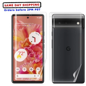Front and Back Soft Hydrogel Screen Protector Film fit Google Pixel 6 Smartphone - Picture 1 of 1