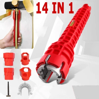 14 IN 1 Faucet Sink Basin Installer Pipe Wrench Tap Spanner Multifunction Tools - Image 1 of 4