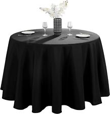 NEW Black 90" Stain/Wrinkle Resistant Party Reception Round Tablecloth (5pk)