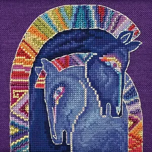 Kit de punto de cruz para caballos (Aida) Mill Hill 2017 caballos laurel Burch - Imagen 1 de 3