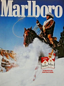 PUBLICITÉ DE PRESSE 1988 LA CIGARETTE MARLBORO LA PLUS VENDU AU MONDE . CHEVAL - Imagen 1 de 1