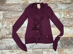 KHUJO Damen Strickjacke Burgunder Baumwollmischung Größe M - Bild 1 von 7