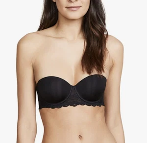 NWT Calvin Klein Women's Seductive Comfort w/Lace Strapless Bra Black 32D - Picture 1 of 2