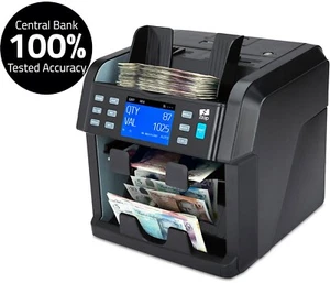 Money Note Counter Machine Currency Banknote Mixed Value Counting Cash ZZap - Picture 1 of 12