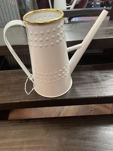Beautiful White Pitcher With Gold Trim  - Picture 1 of 2