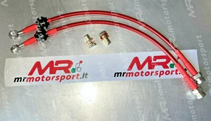 Kit 2 tubi freno aeronautici Fiat 500 Abarth 1.4 T-Jet treccia ROSSO ANT BREMBO - Picture 1 of 1