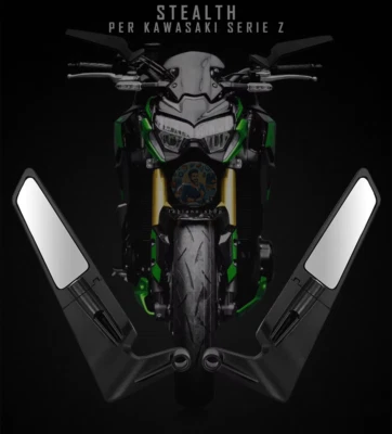 Specchietti Stealth Kawasaki Serie Z | Alluminio | Z1000 Z900 Z800 Z750 Z650 etc - Immagine 1 di 4